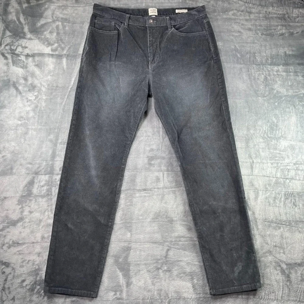 Flint and Tinder Corduroy Pants HB Athletic Tapered Fit Charcoal Gray Mens 36x32